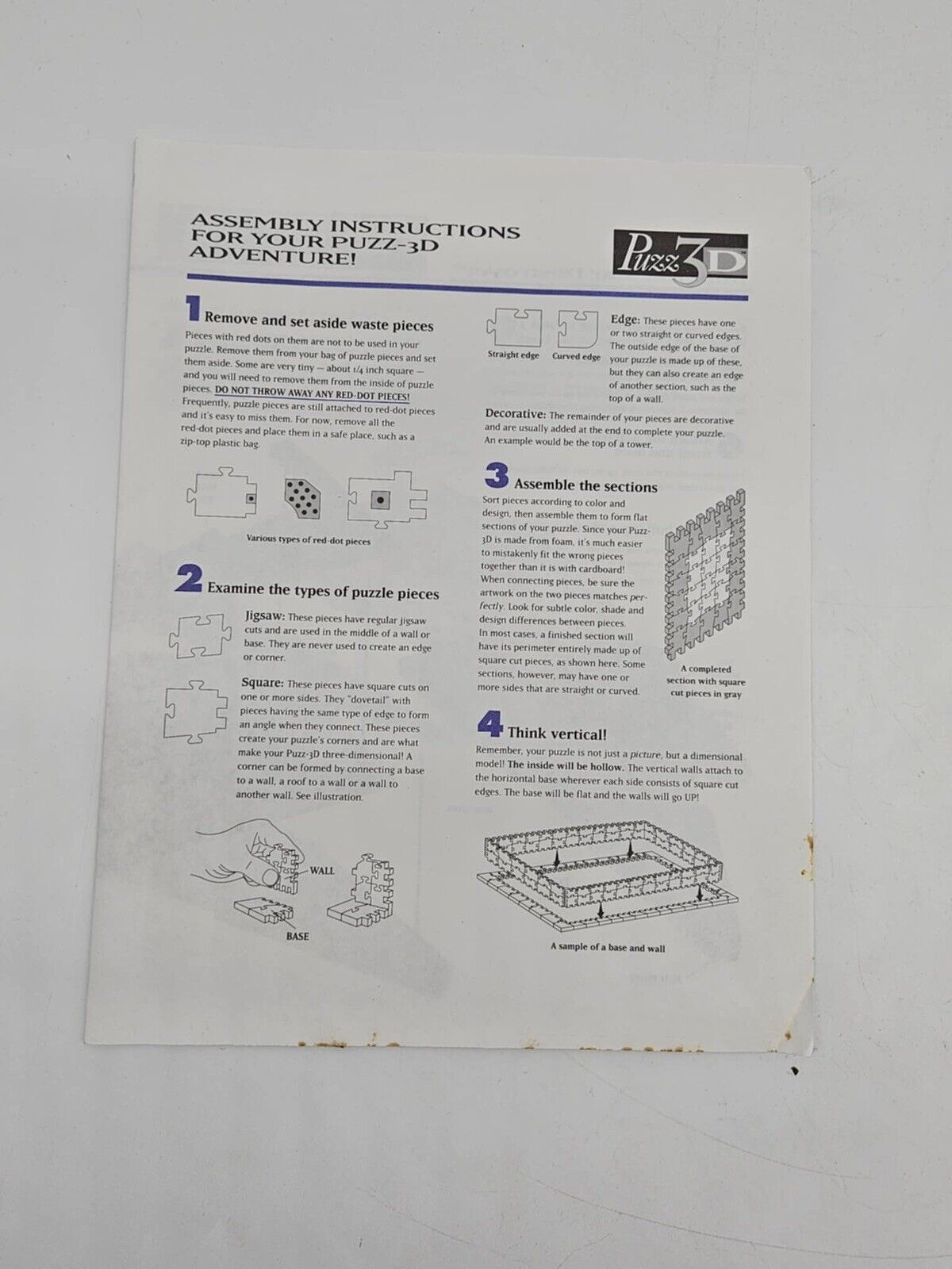 Puzz-3D Star Wars Imperial Star Destroyer 3D Puzzle 823 PCs 1996 Milton Bradley
