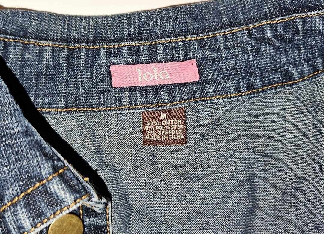 Lalo Denim Bolero Jacket Women's Stone Wash Blue Size M