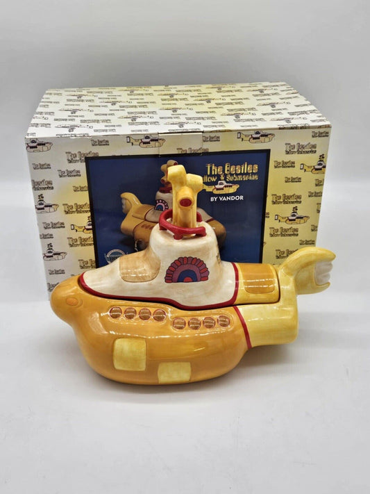 Vintage Beatles Yellow Submarine Cookie Jar Vandor 1999 RARE Original Box JB01