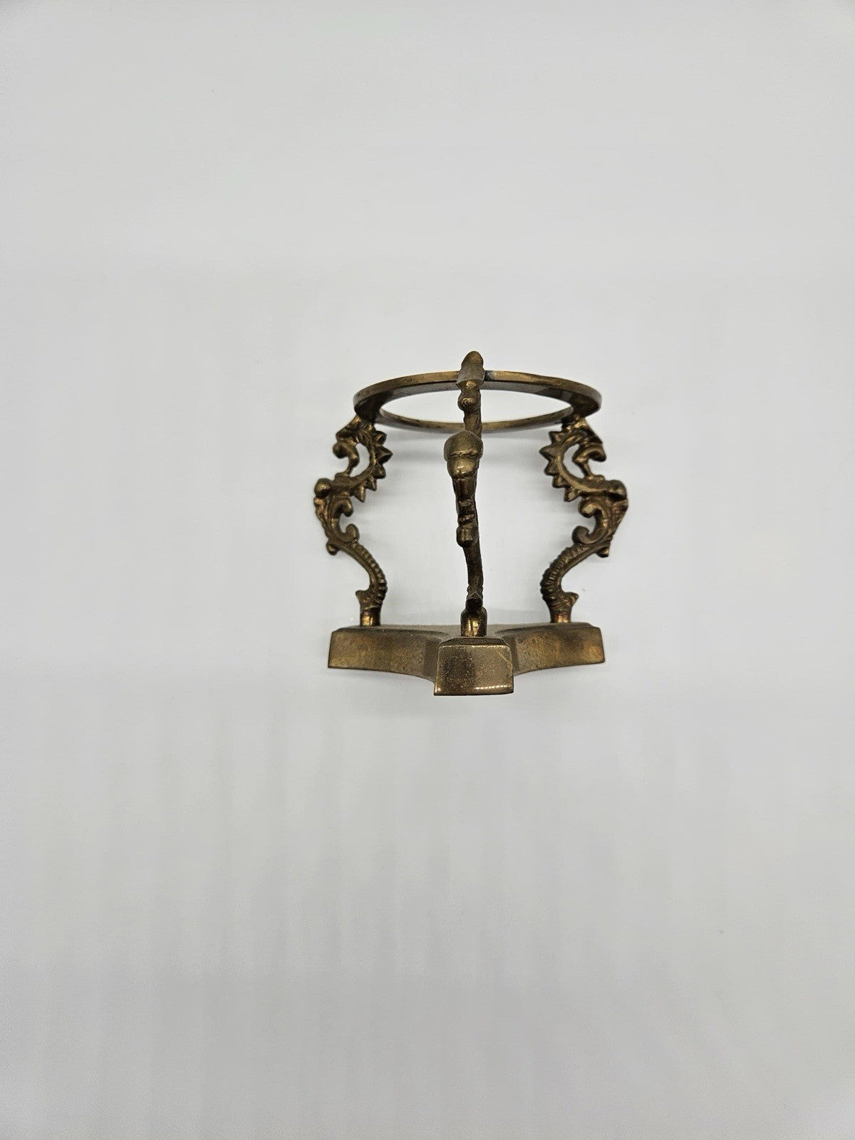Vintage Brass Dragon Display Stand Made In Italy  Chinoiserie Heavy