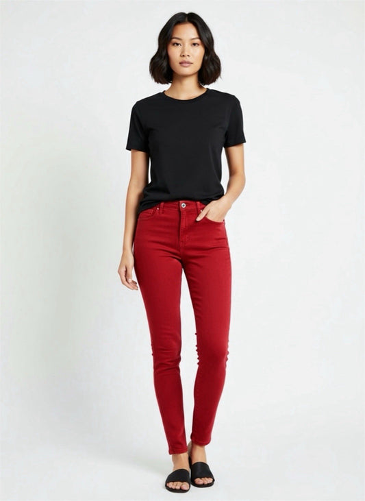 Fashion Nova Red Skinny Jeans Women’s Size 3 Stretch Denim