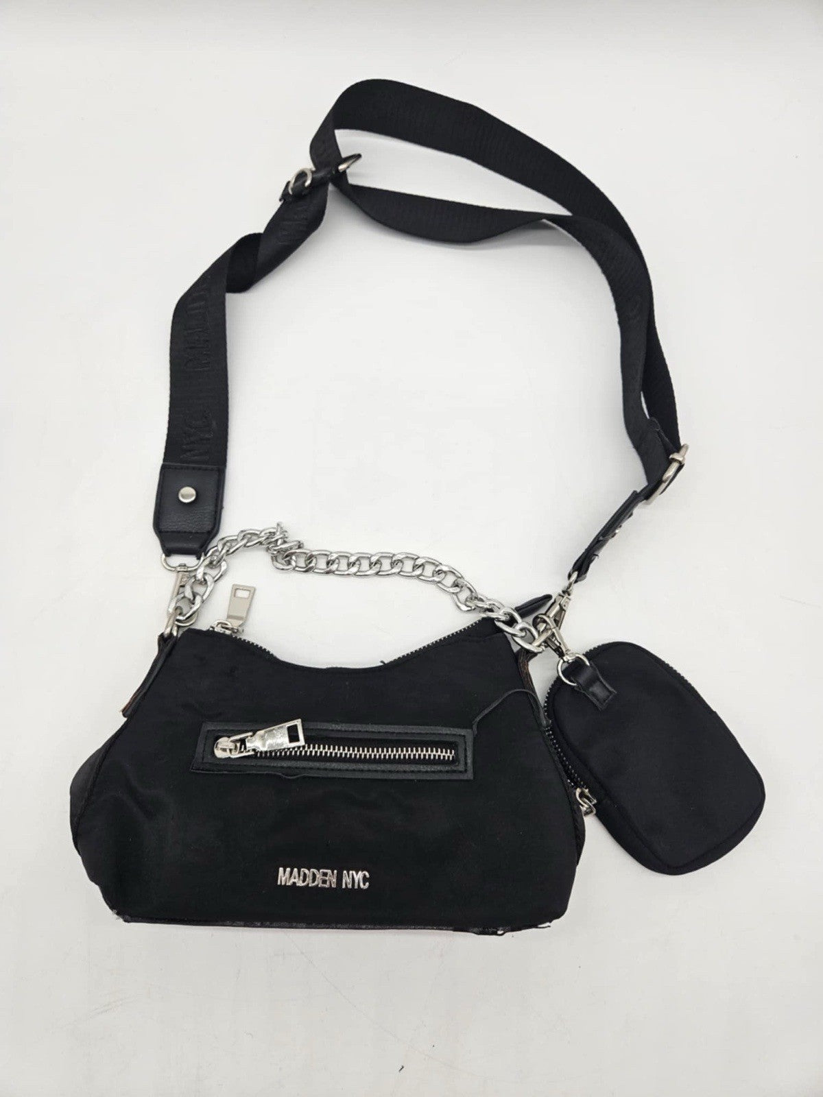 Madden NYC Women's Chain Pocket Fanny Pack, Black