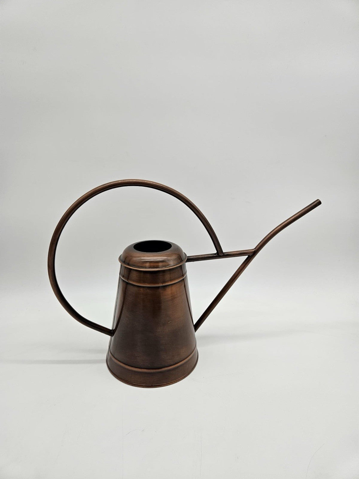 Small Copper Finish Metal Watering Can Plant Decor