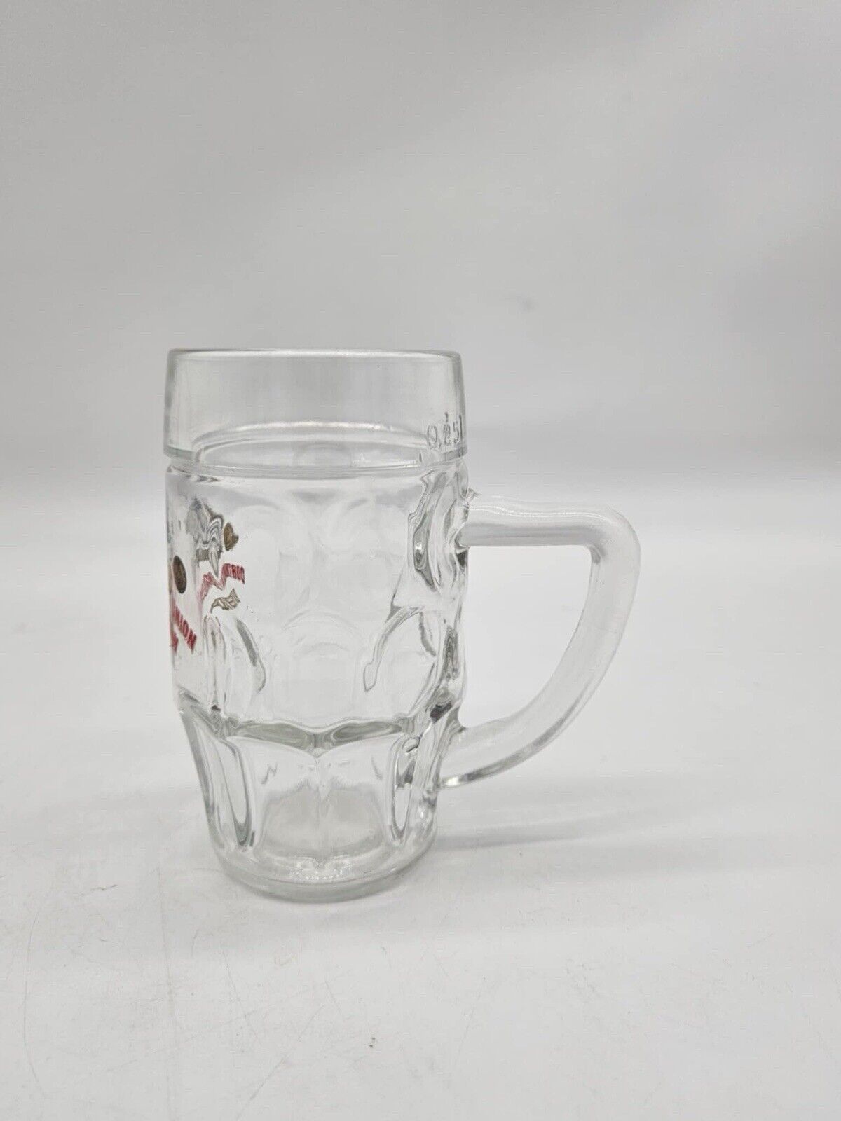 Dortmunder Union Bier Clear Thumbprint Glass Beer Mug 0.2L W Germany Vintage