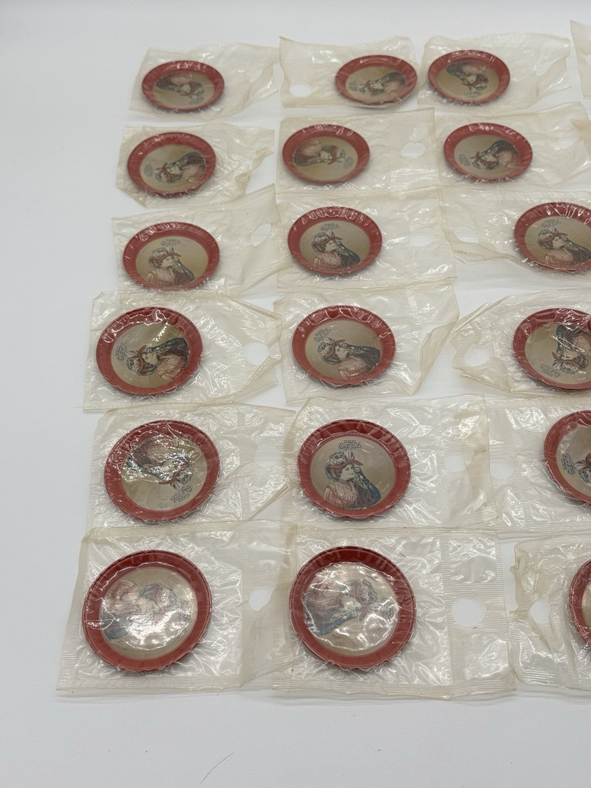 Vintage 1974 Memorabilia Coca Cola Tin Tip Trays - Set Of 24 - NIP