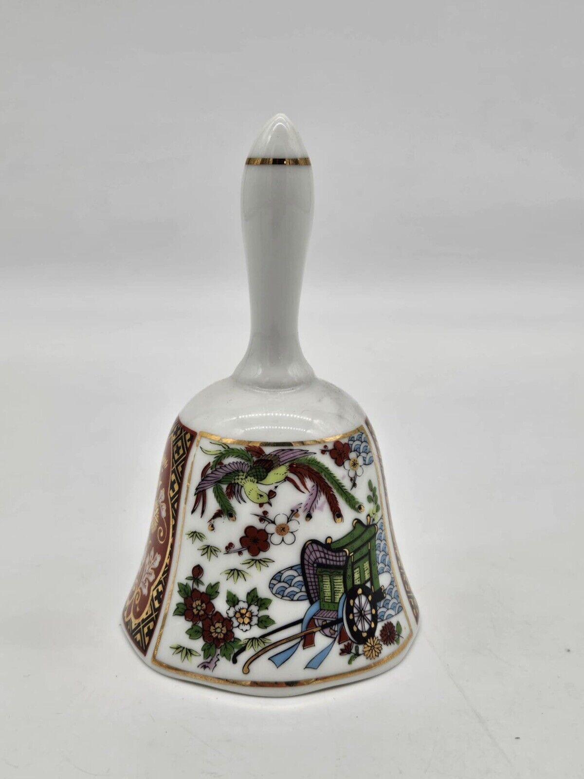 Vintage Imari Heritage Mint Porcelain Bell w/ Ming Dynasty Pattern Made in Japan