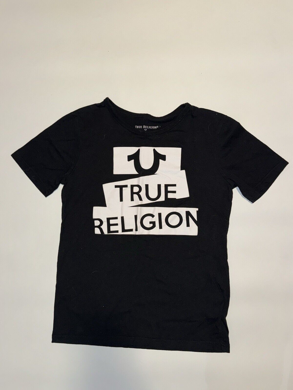 TRUE RELIGION Black POP ART HORSESHOE Short Sleeve Designer Graphic T-shirt