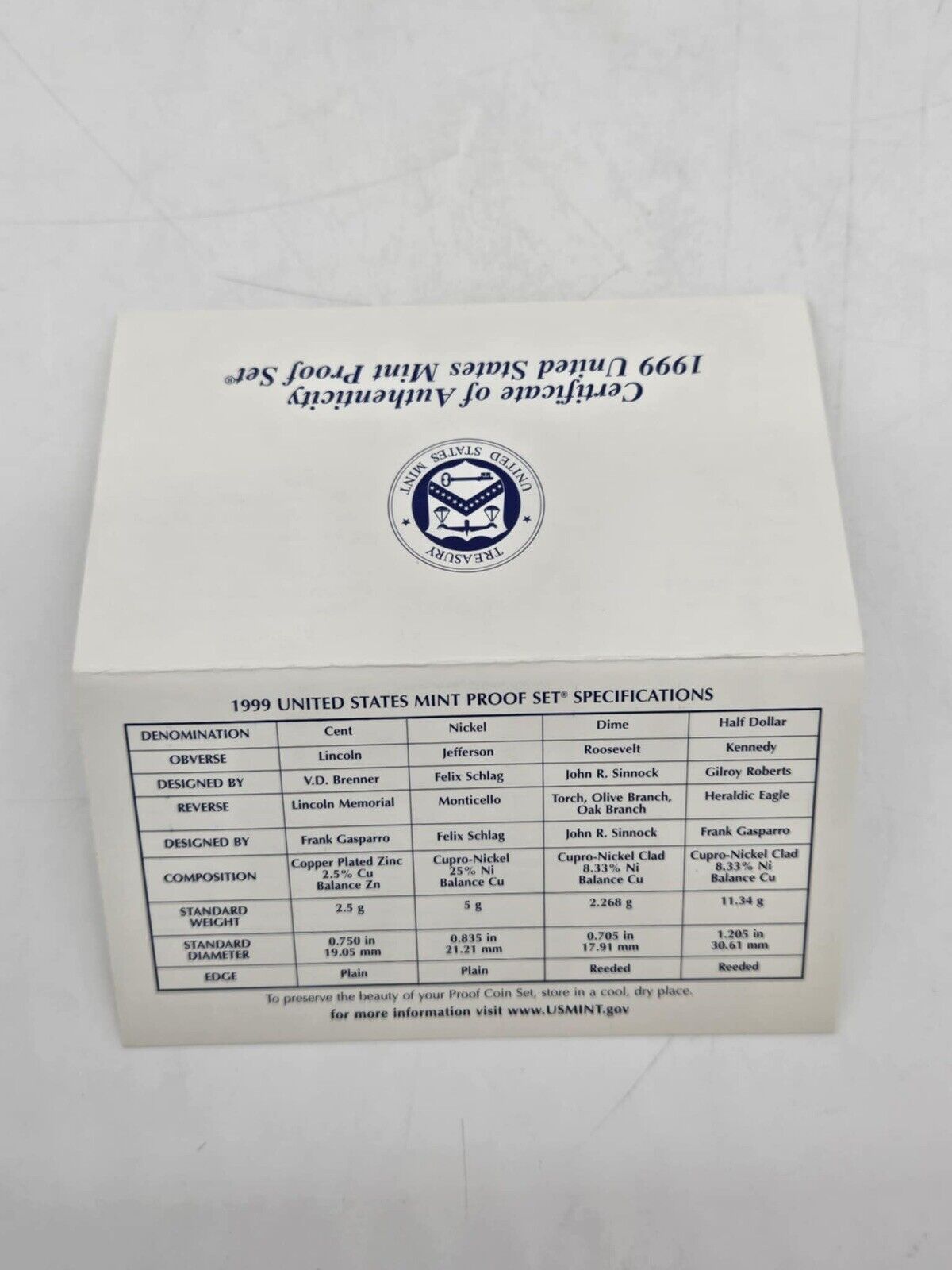 Lot of 3 Uncirculated 1999 Coins Clad Proof Set U.S. Mint  (JB01)