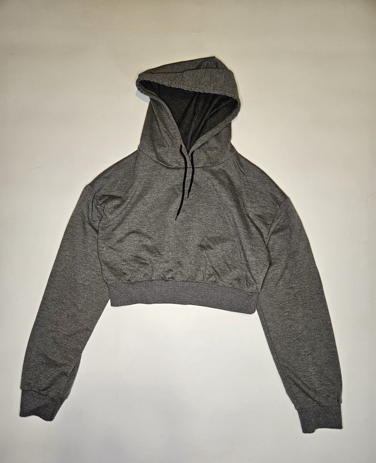 Women’s Gray Cropped Hoodie Sweatshirt Size S/M