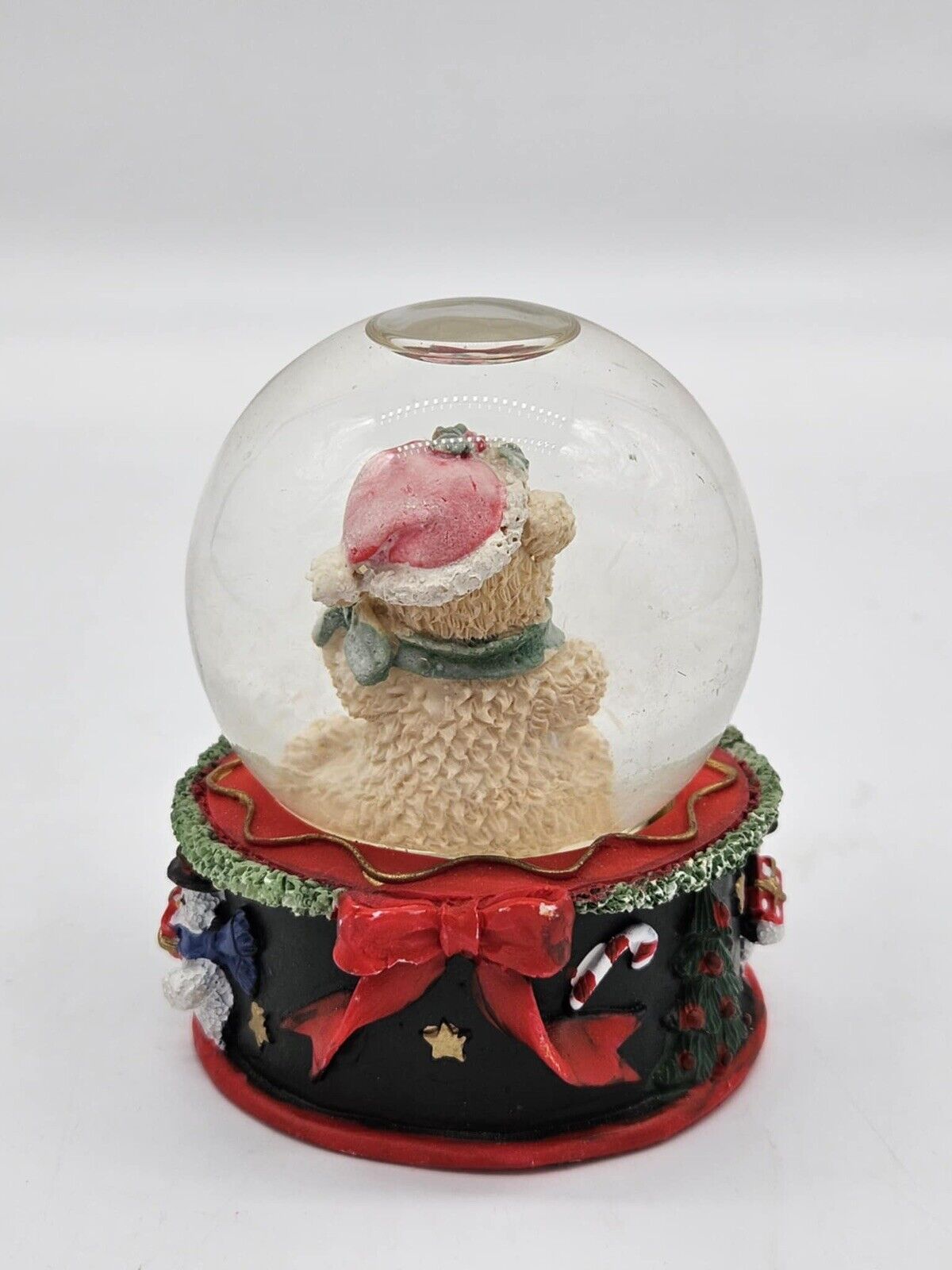 Vintage Christmas Teddy Bear Snow Globe