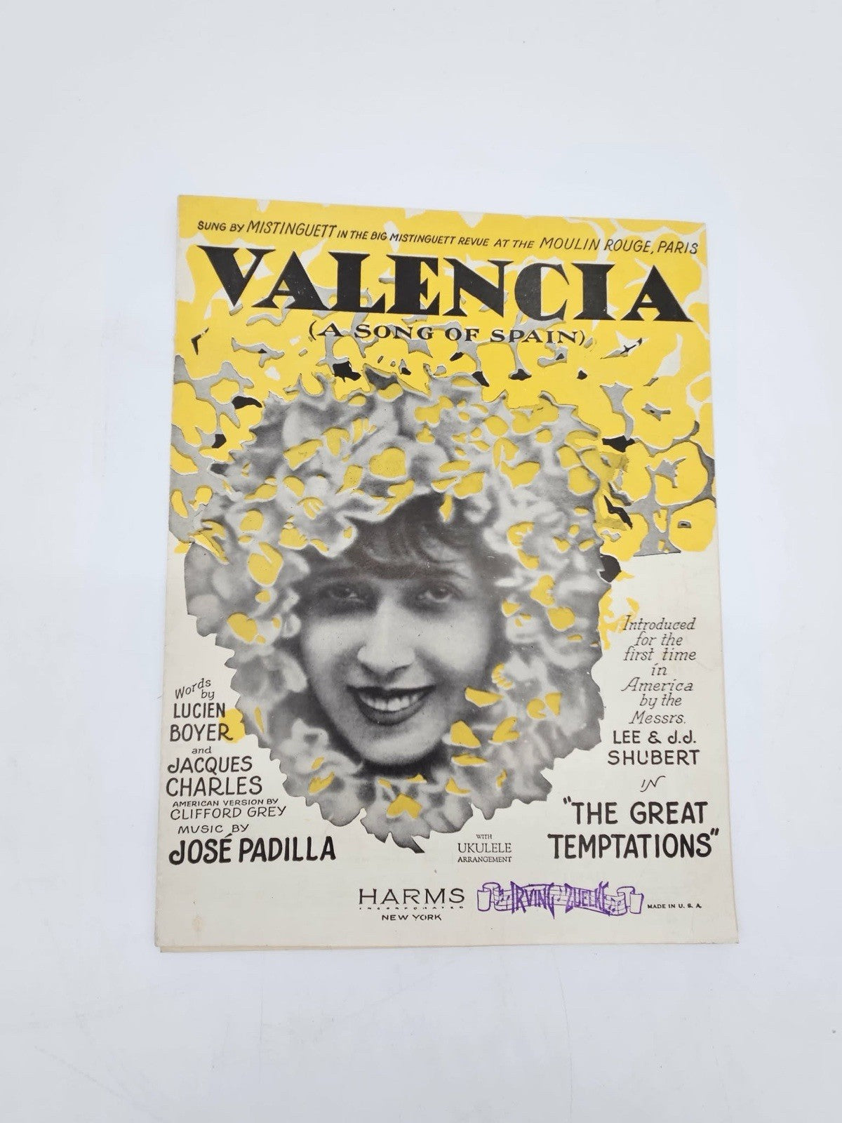 1925 "Valencia (A Song Of Spain)" Sheet Music By Jose Padilla