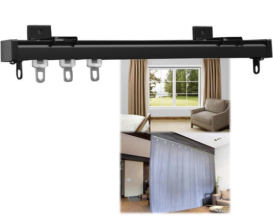 WHITE Curtain Track Rail Set For Ceiling Room Divider Privacy 12ft-18ft