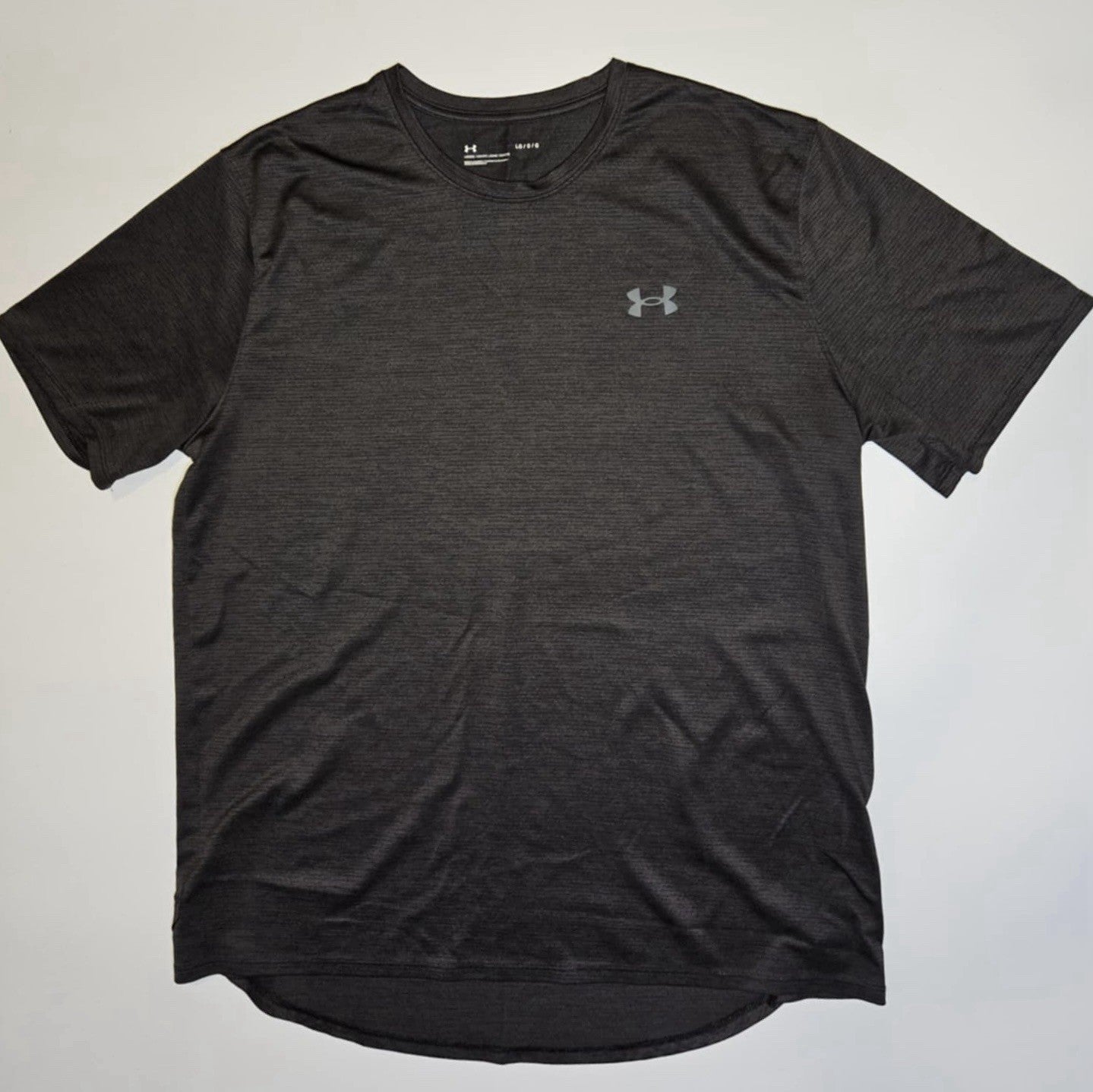 Under Armour Shirt Mens L Black Gray Fitted Athletic Gym Threadborne