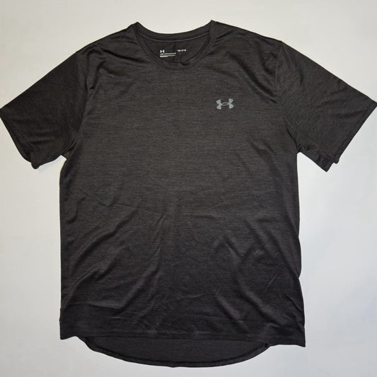 Under Armour Shirt Mens L Black Gray Fitted Athletic Gym Threadborne