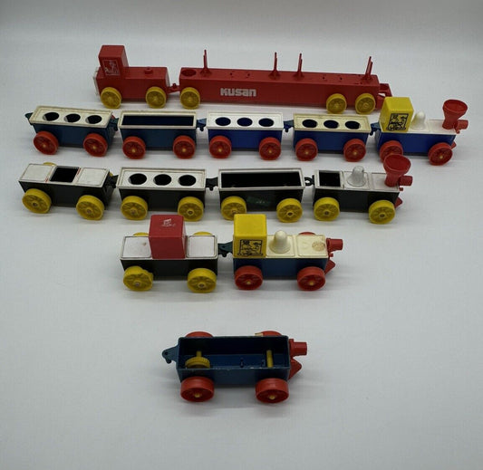 VINTAGE Fire Engine Toy Truck & KLICKITY KLACK Toy Train LOT OF Kusan Inc.