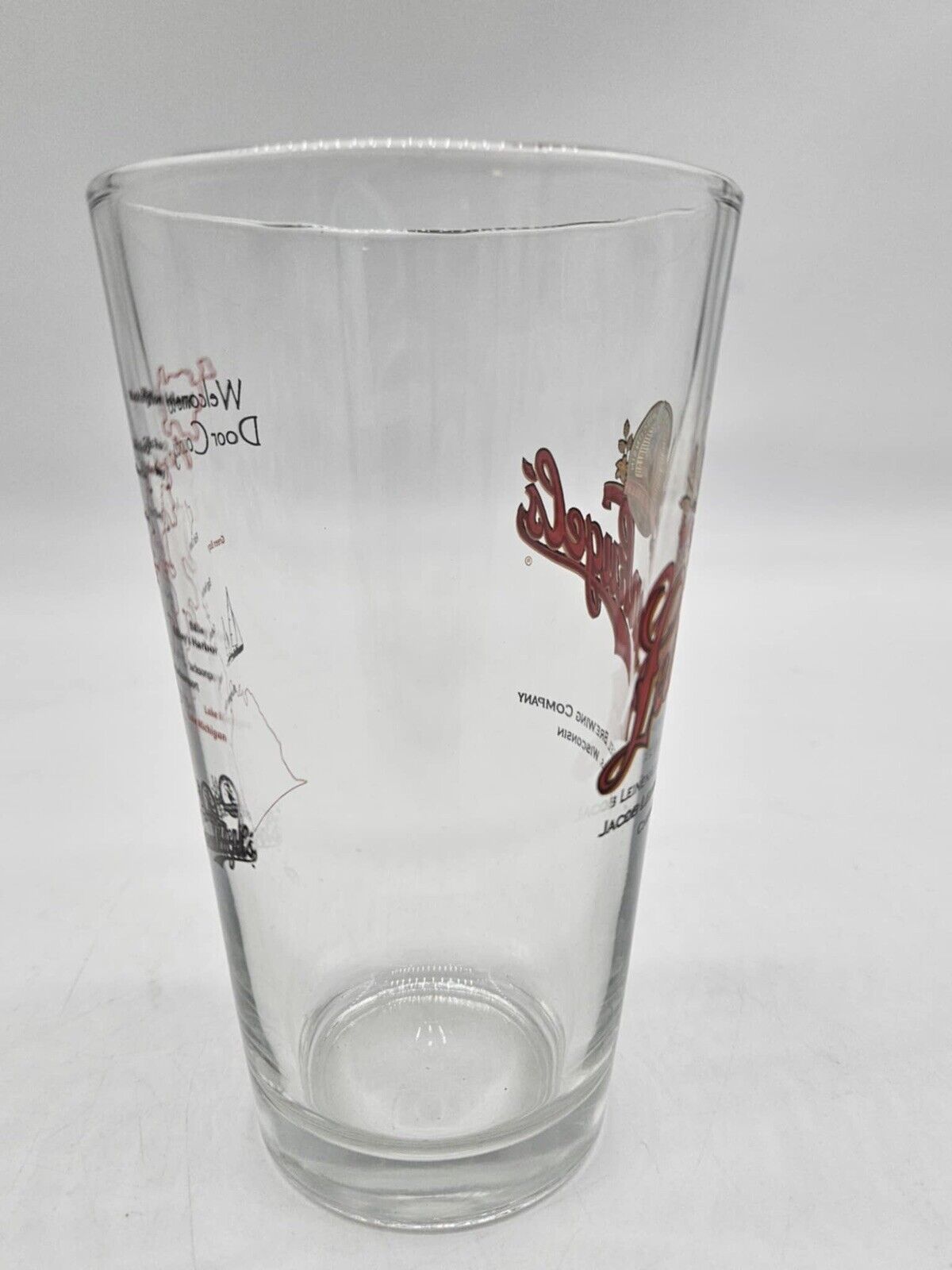 CHIPPEWA FALLS WISCONSIN LEINENKUGELS BEER GLASS SCREEN PRINTED 5 3/4"