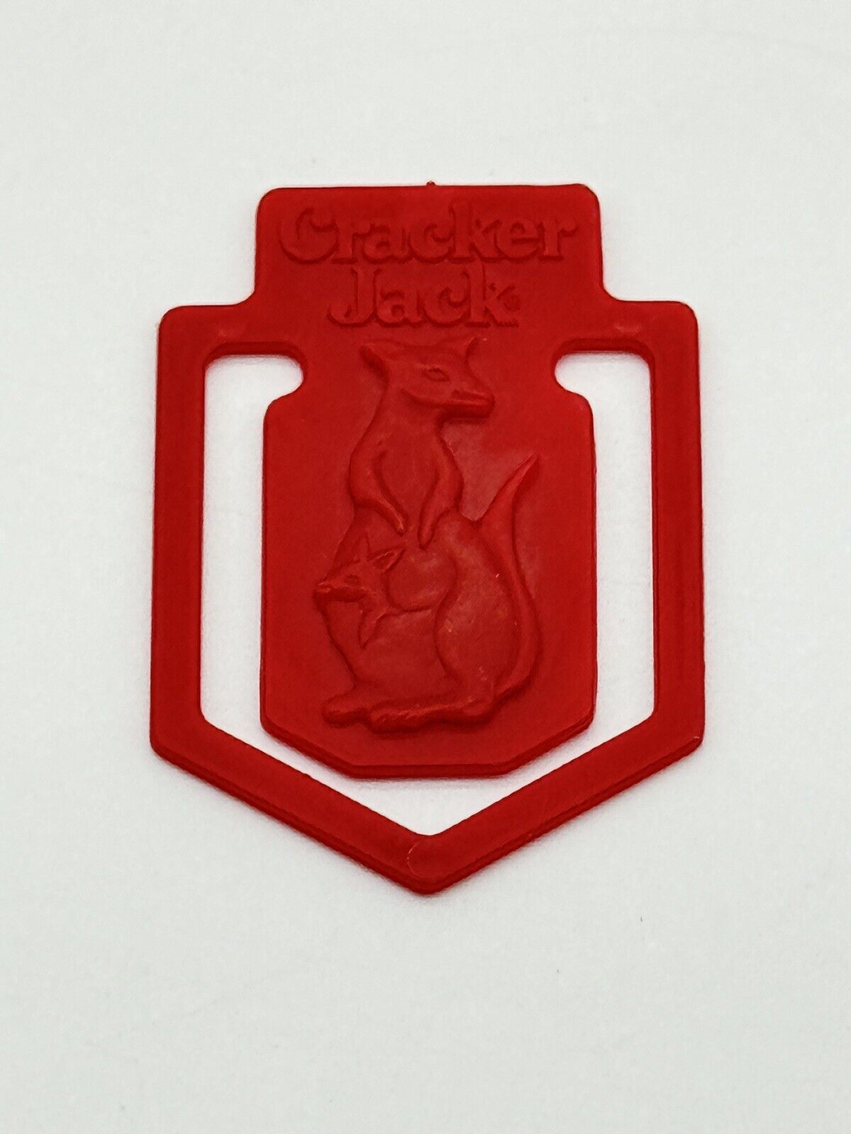 VINTAGE 1980S CRACKER JACK TOY PRIZE RED KANGAROO BOOKMARK PAPERCLIP