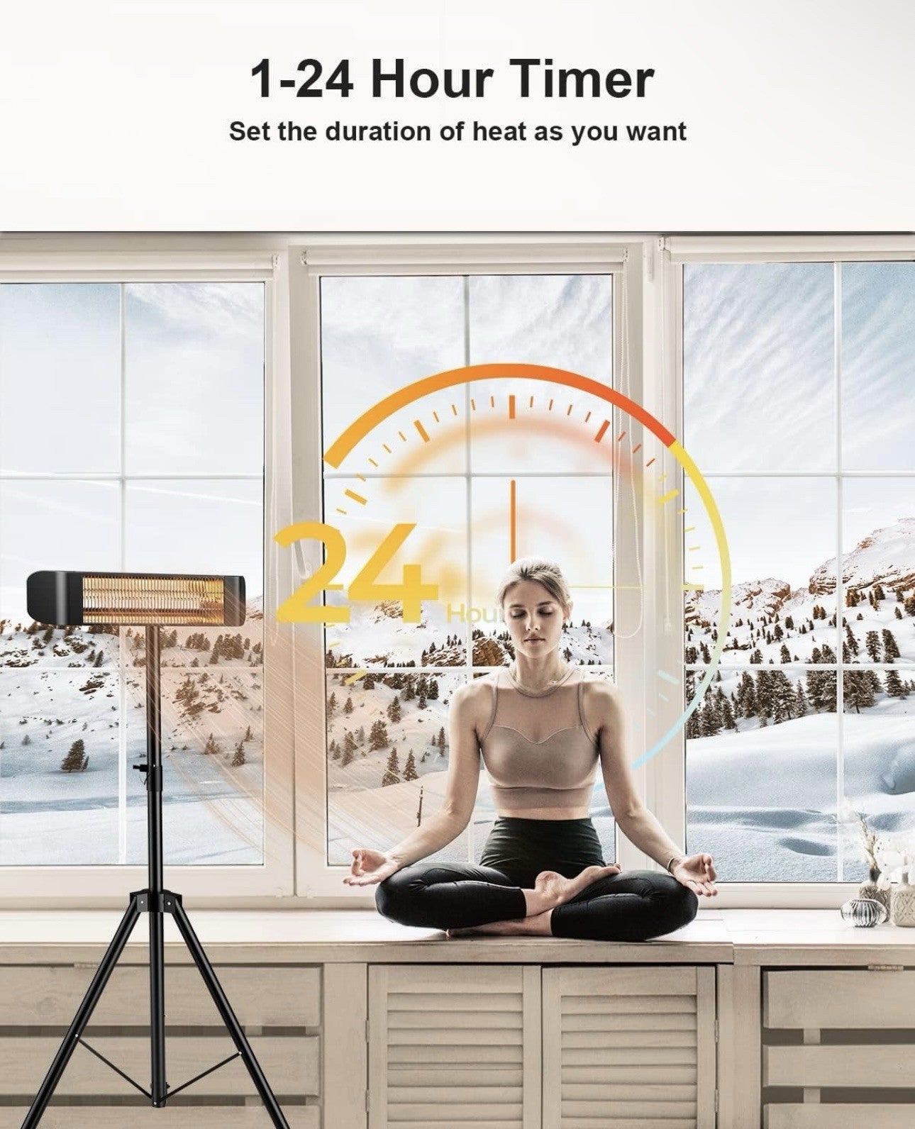 Infrared Electric Patio Heater Indoor/Outdoor Portable Wall/Garage Heater