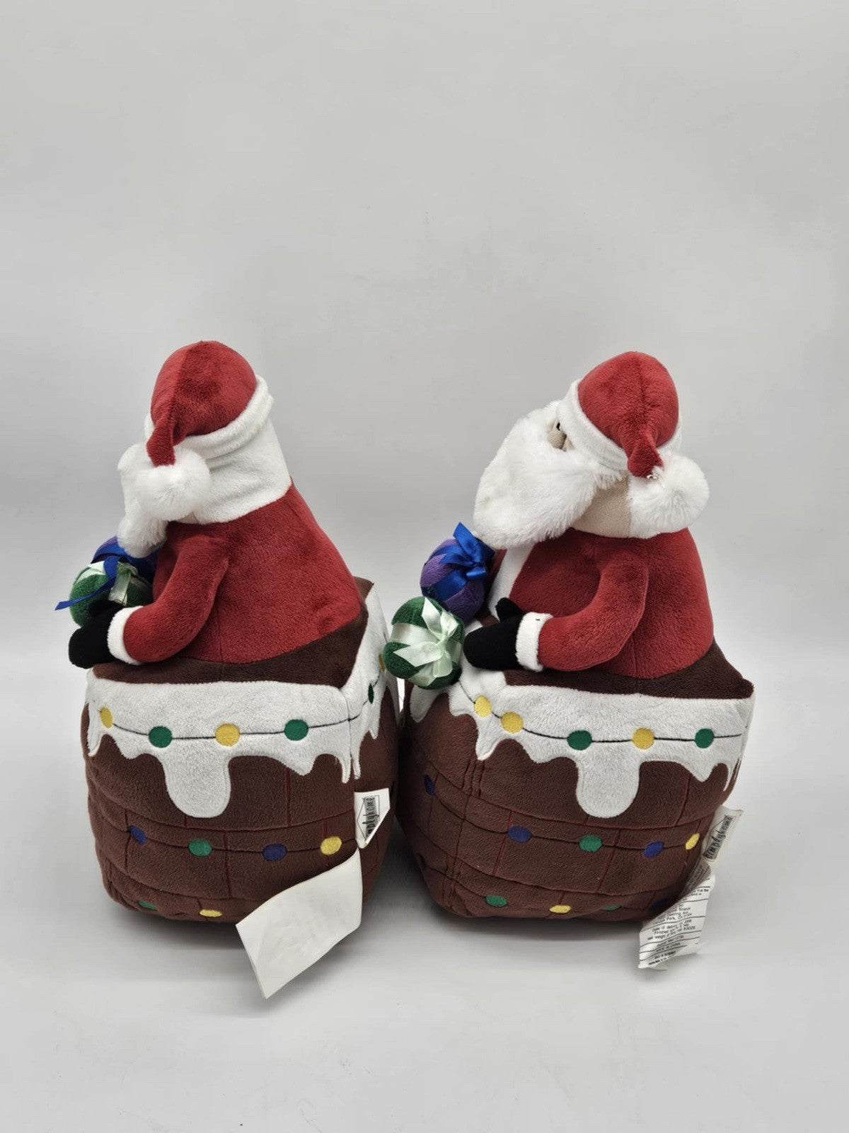 Set of 2 Santa Plush Going Down the Chimney 16"
