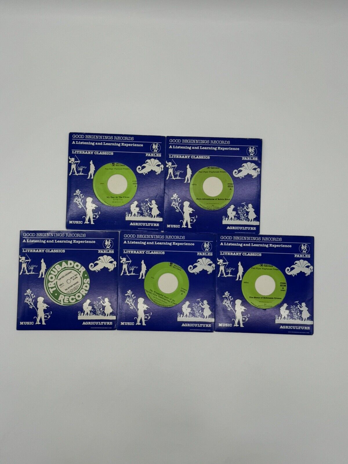 Lot of 5 VTG Good Beginnings Listening & Learning Literacy Classic Story Vinyls