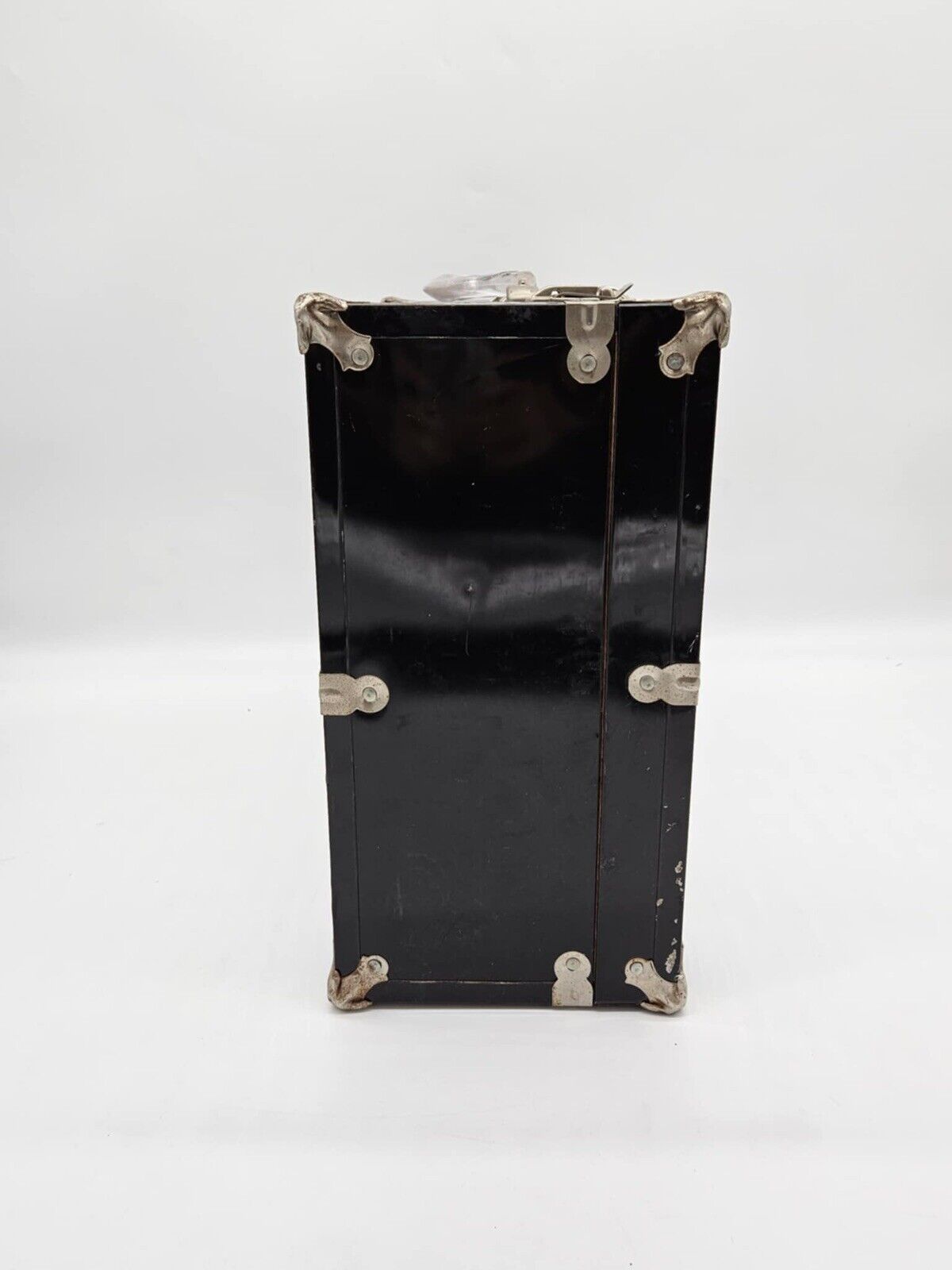 Vintage Metal Suitcase ~ White/Black Aluminum Hard Shell Classic Lock Briefcase