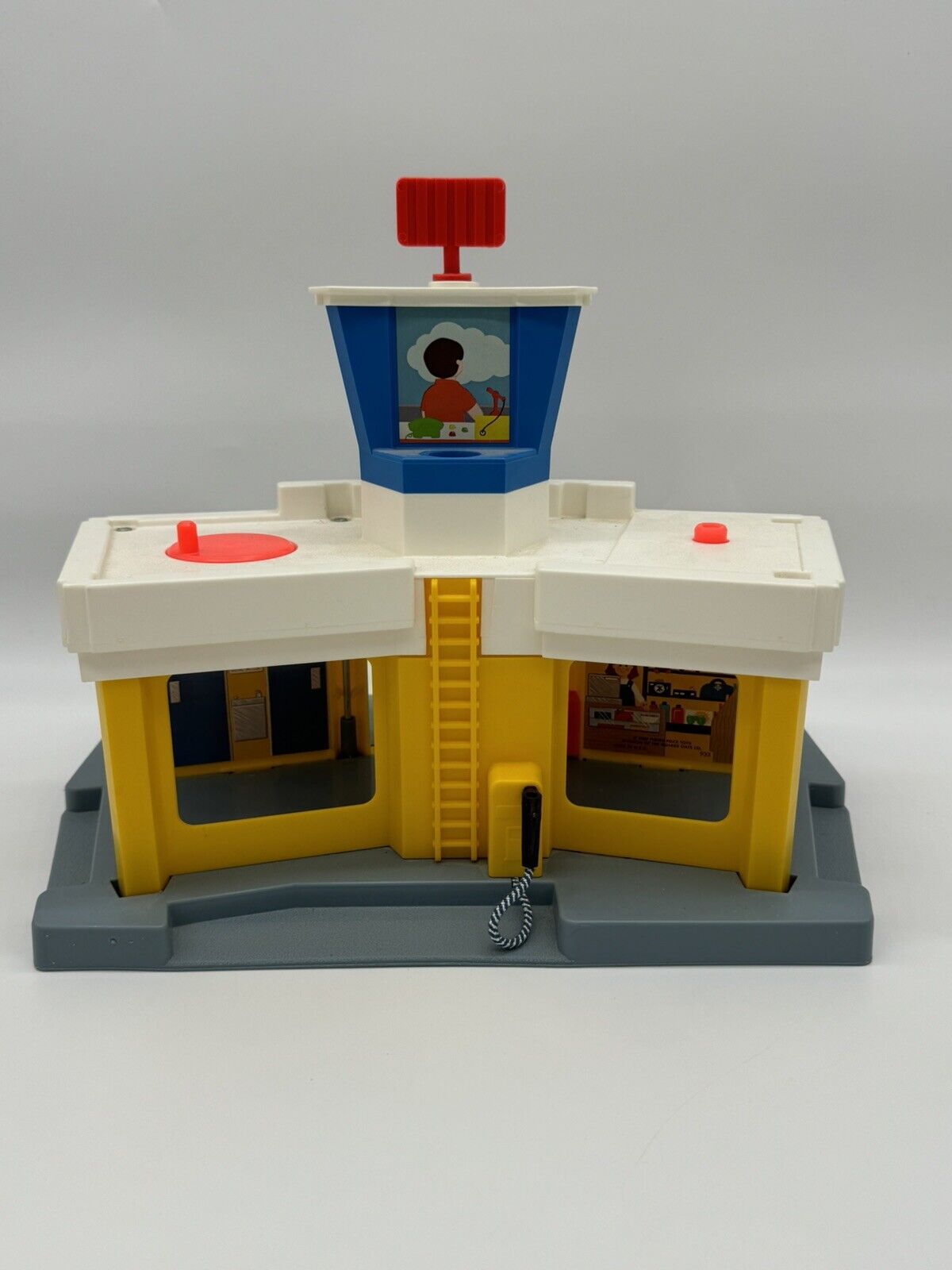 Vintage Fisher Price Little People Airport With Plane, Helicopter& Accessories