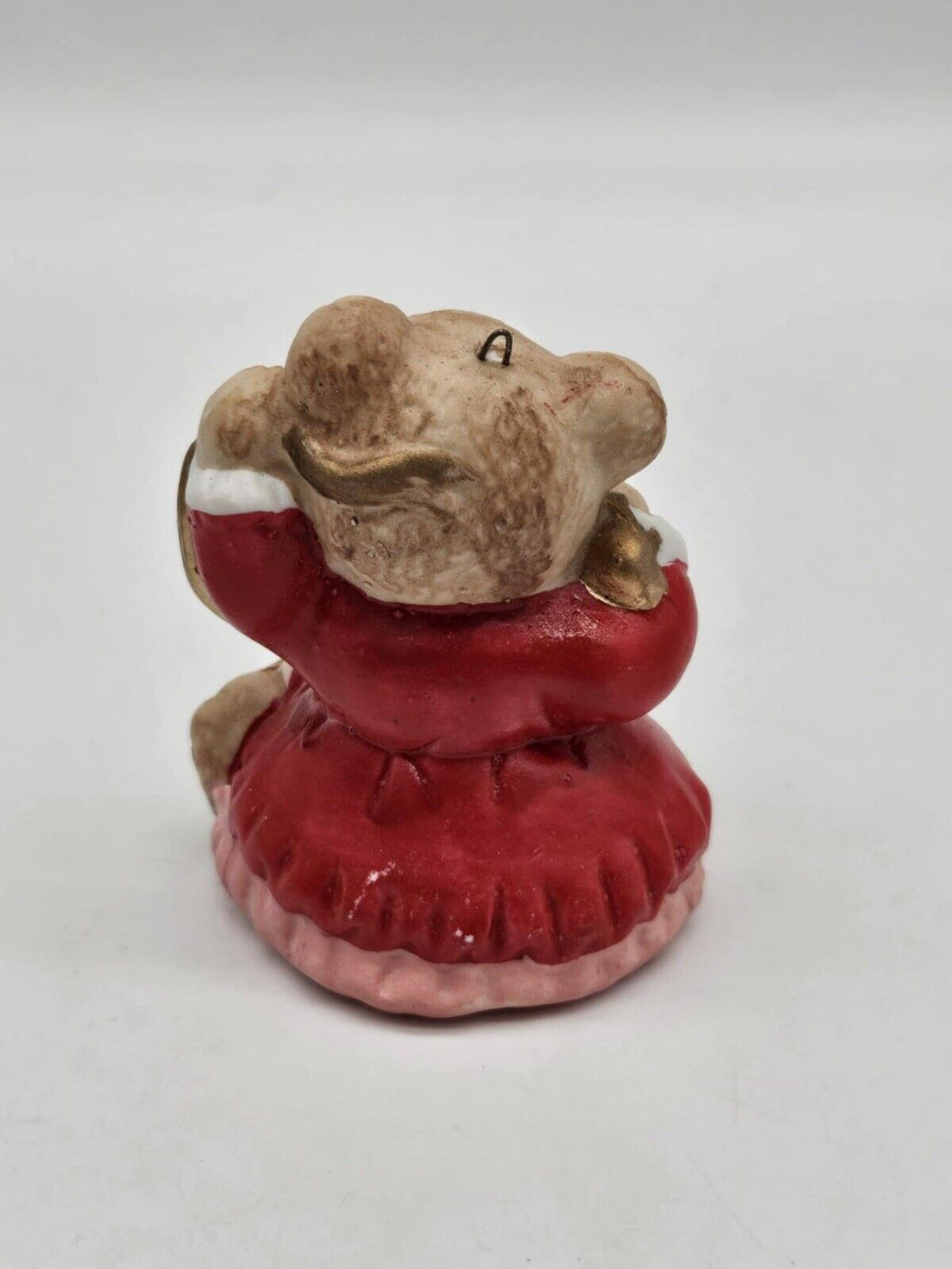 Christmas Decoration Ornament Teddy Bear w/ Jack In The Box Poly-Resin 3"x4"