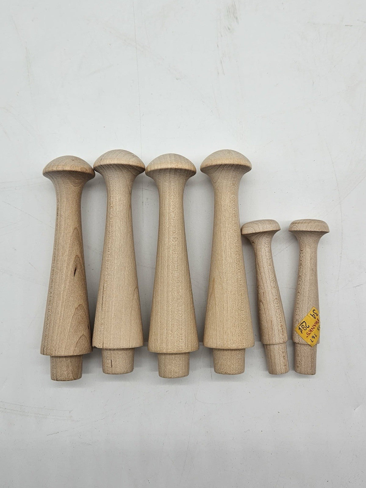 6 Shaker Pegs made from Unfinished Birch Hardwood, Coat Pegs, Shelf Pegs