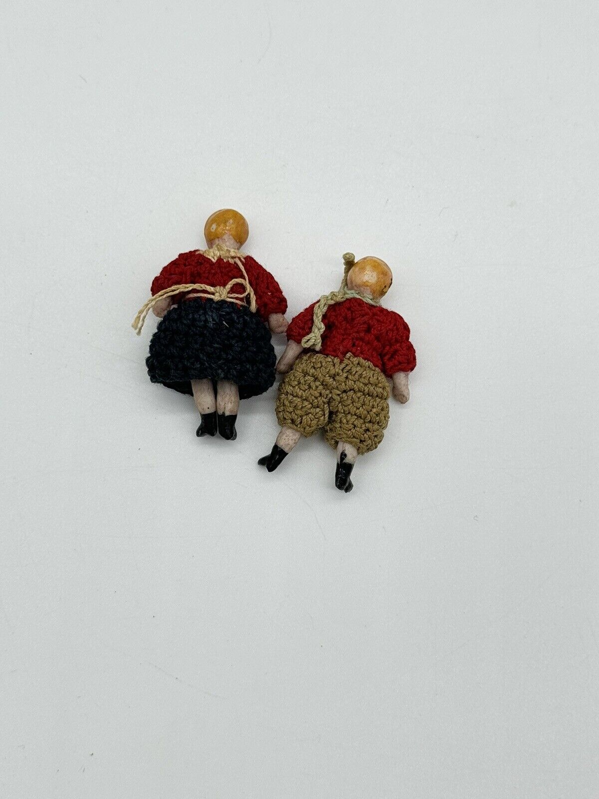 Tiny German Bisque Dolls in Original Costumes & Presentation