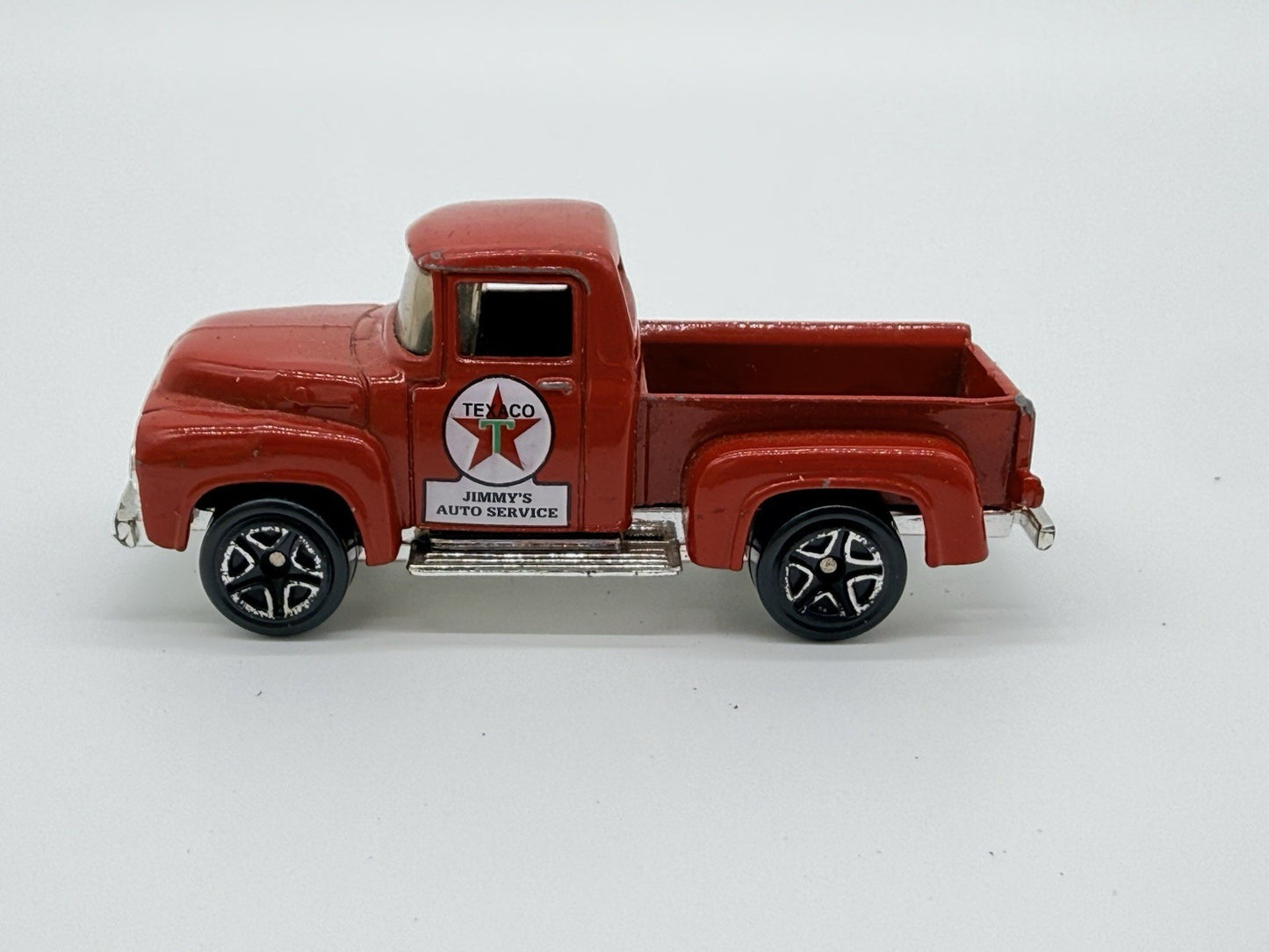 1996 MATCHBOX CAR '56 FORD RED PICK-UP TRUCK JIMMY'S TEXACO AUTO SERVICE TEXAS