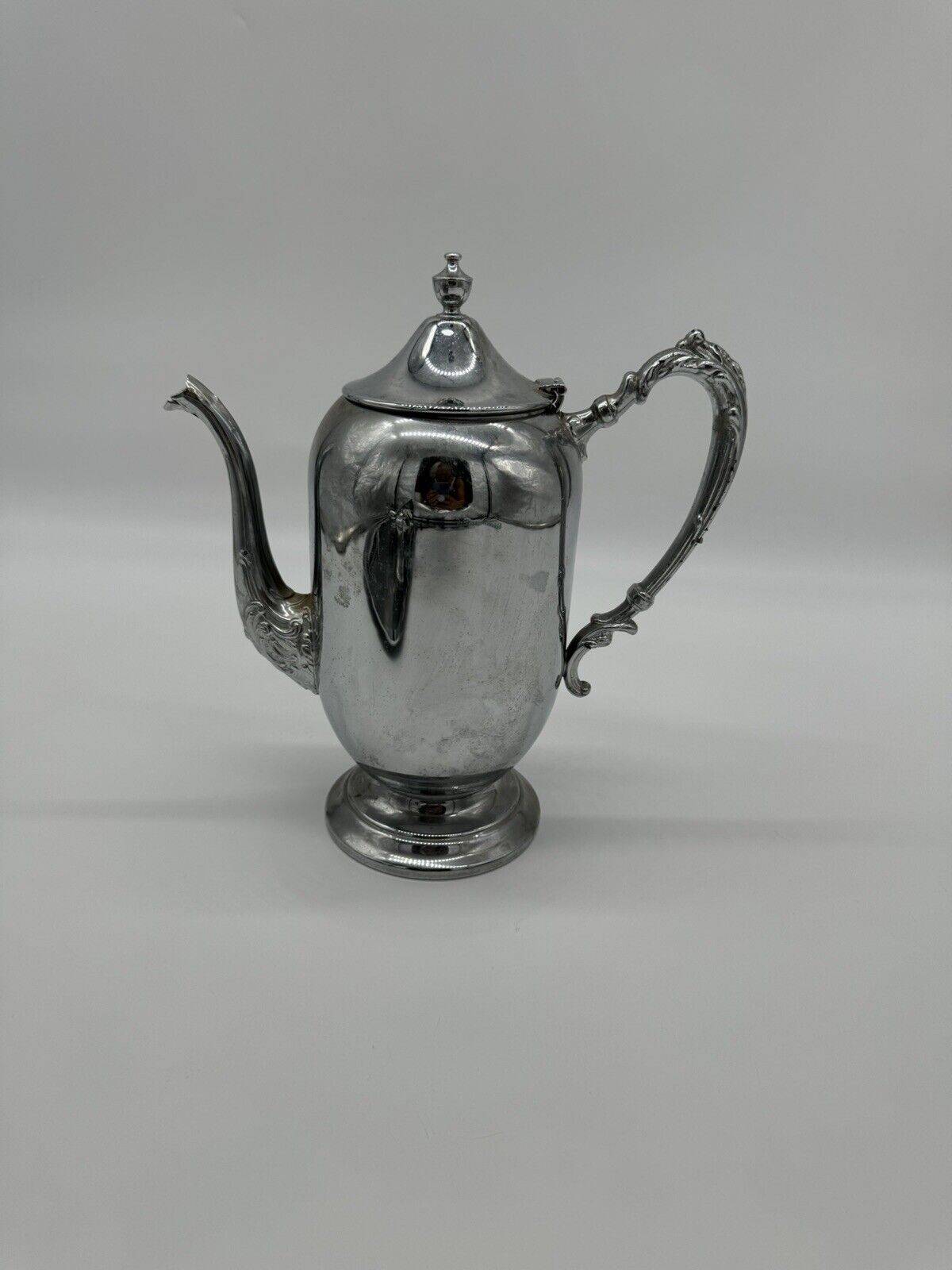 Vtg Danny Wilson Original Chrome Teapot, Creamer, Covered Sugar & Serving Tray