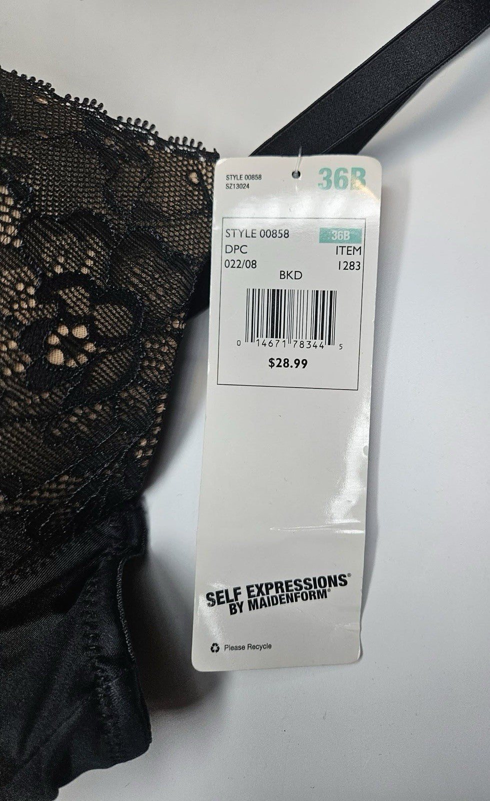 Self Expressions by Maidenform Black Lace Shapewear Slip Dress 36B NWT