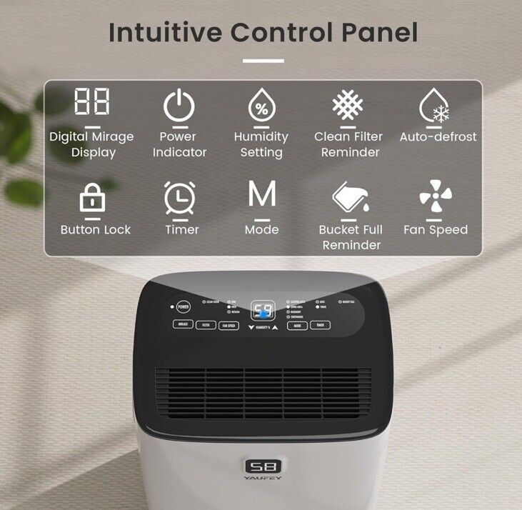 Yaufey 80 Pints Energy Star Dehumidifier for Basement, Home and Room up to 5000