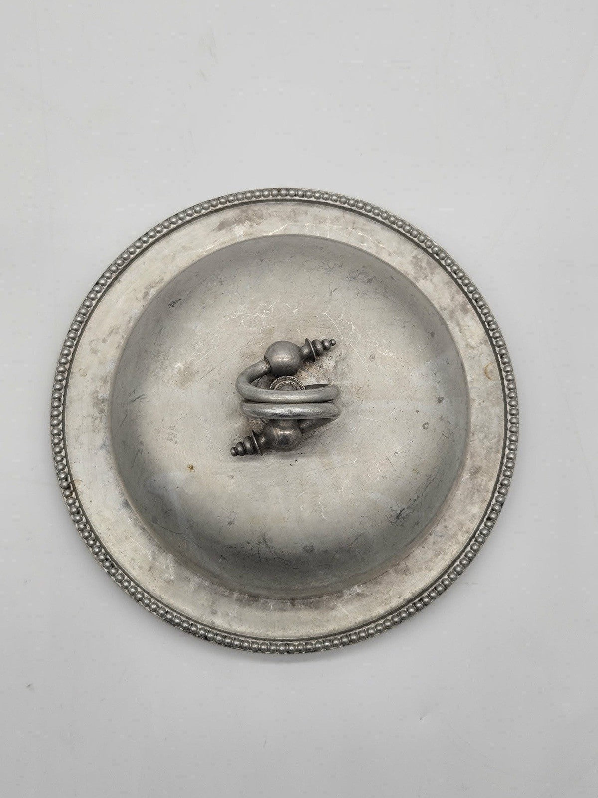Vintage Silverplate Butter Dish With Lid Beaded Rim Serving Plate