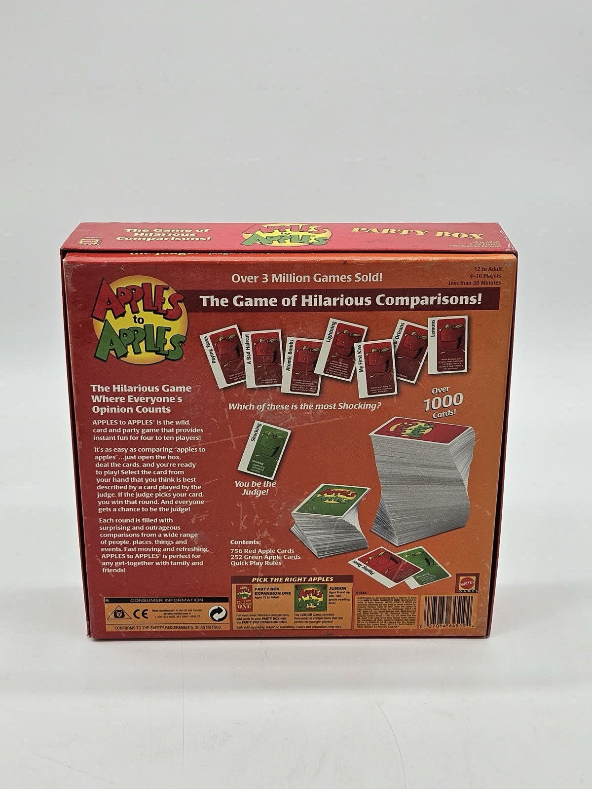 Apples to Apples  The game of hilarious comparisons Party Box Mattel 2007
