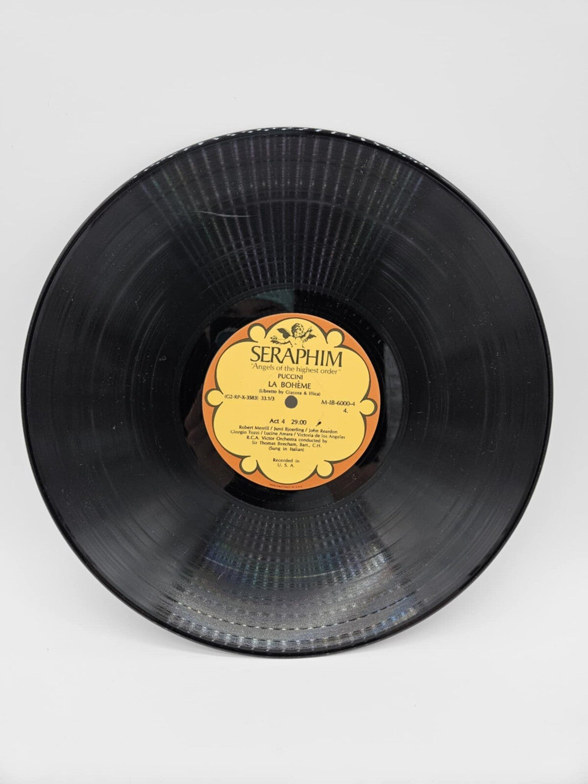 SIR THOMAS BEECHAM PUCCINI LA BOHEME BOXED SET LP SERAPHIM DE LOS ANGELES