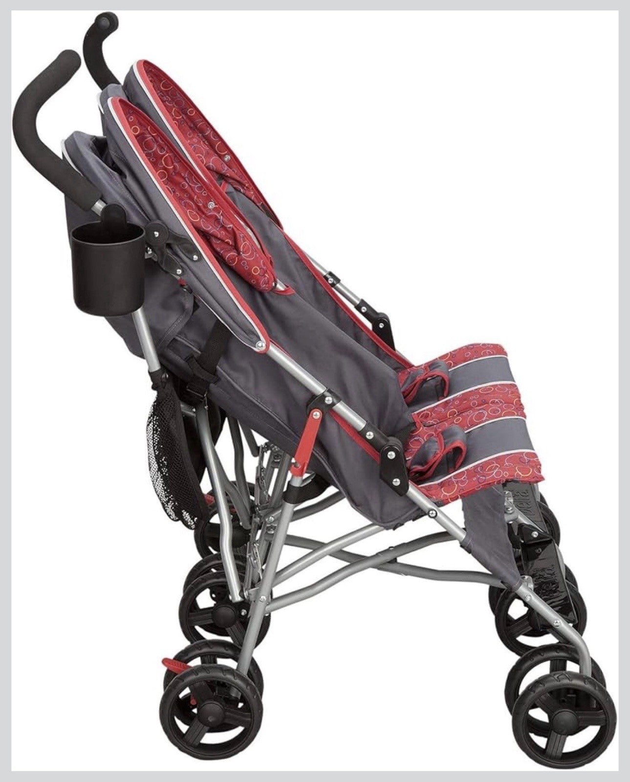 Grey Delta Children LX Side by Side Stroller - with Recline, Storage & Compact