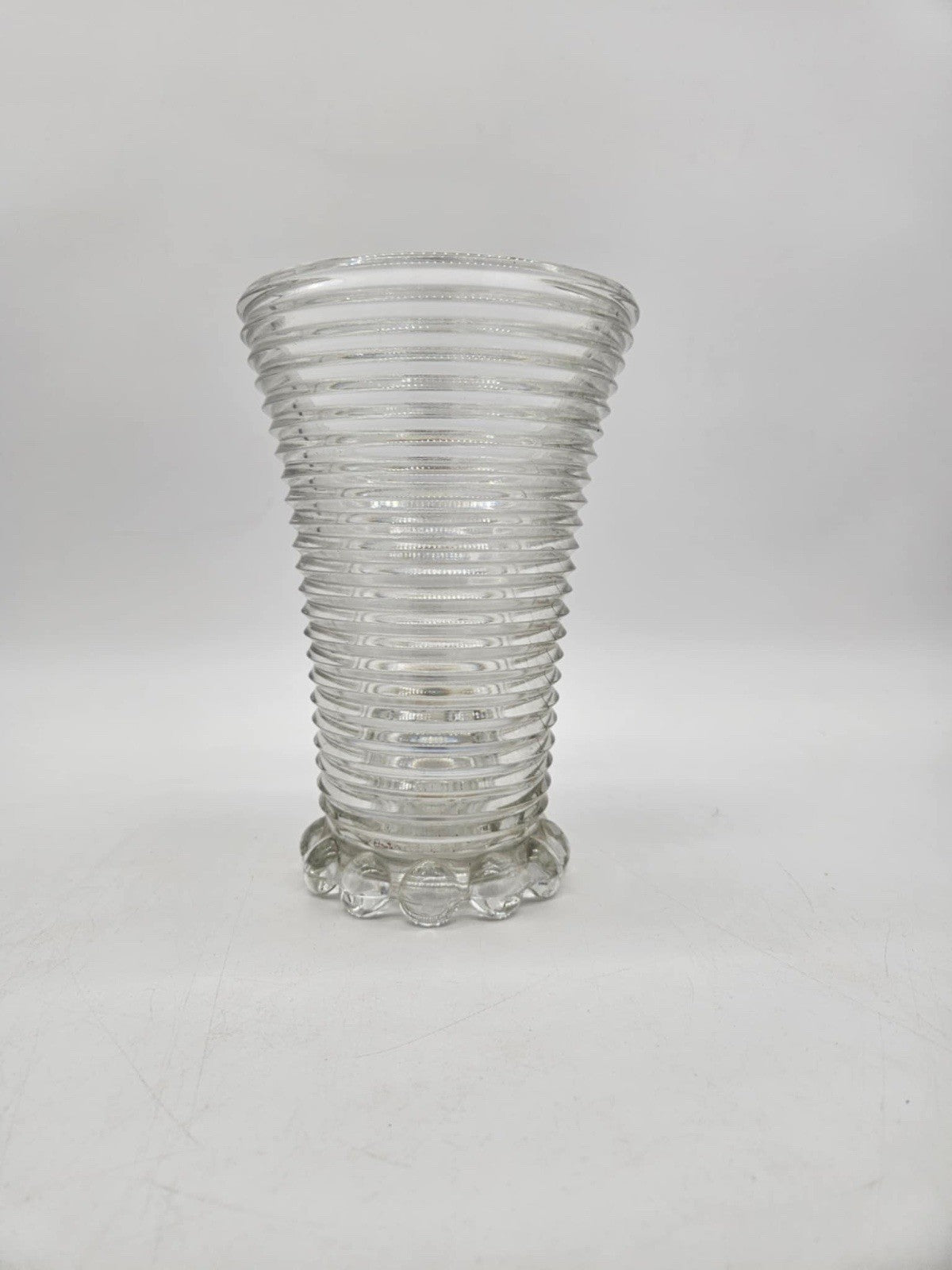 Anchor Hocking 8” Ribbed Glass Ribbed Vase