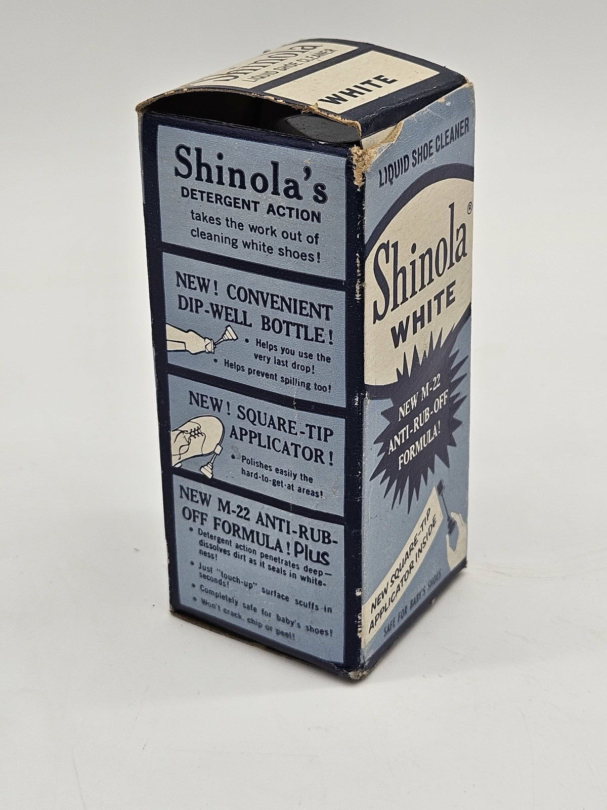 Vtg Shinola Liquid Shoe Cleaner White 2 Fl Oz With Original Box USA