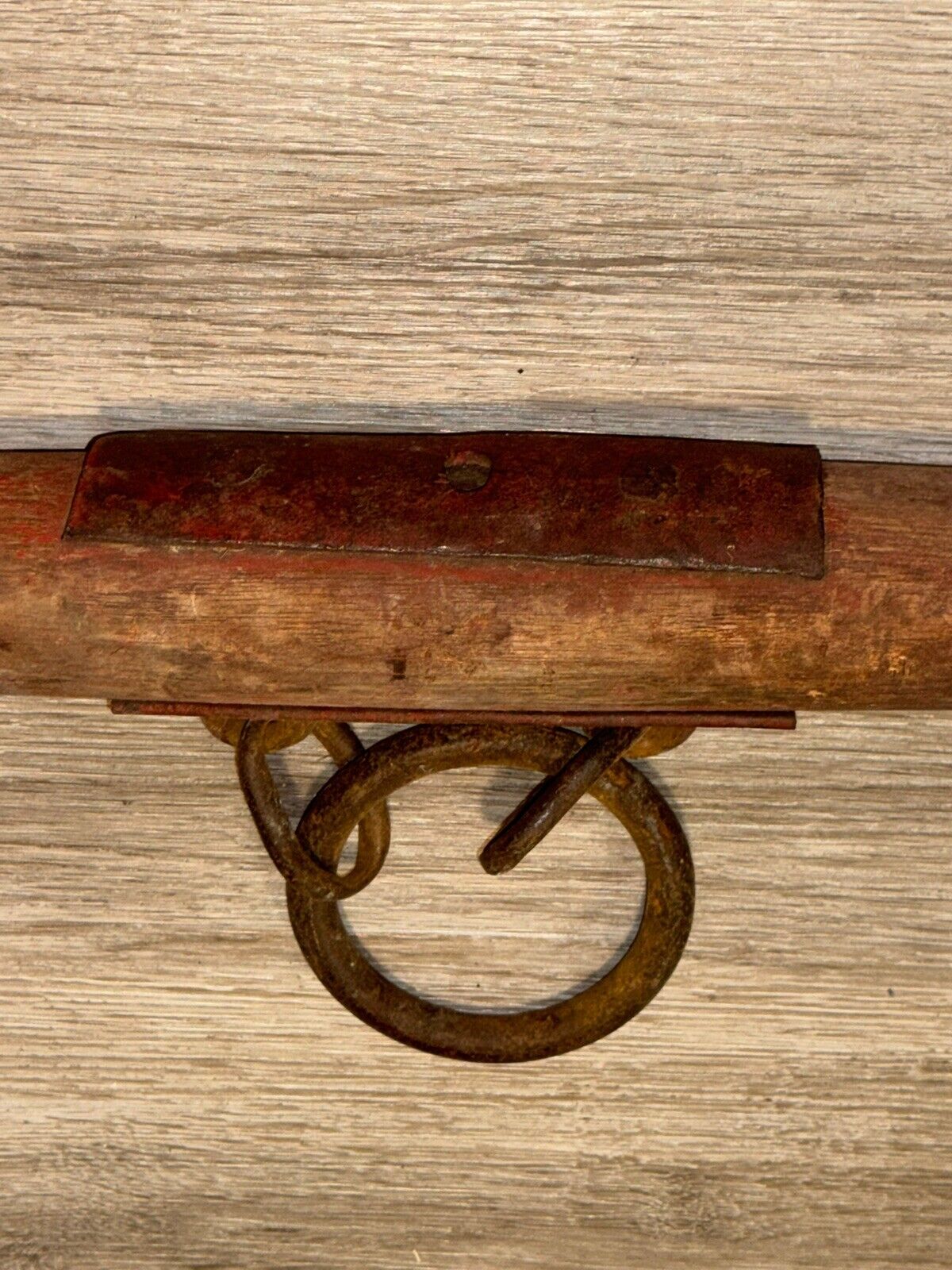 VINTAGE ANTIQUE PRIMITIVE HORSE OX HARNESS HITCH SINGLE TREE YOKE WOOD IRON 40"