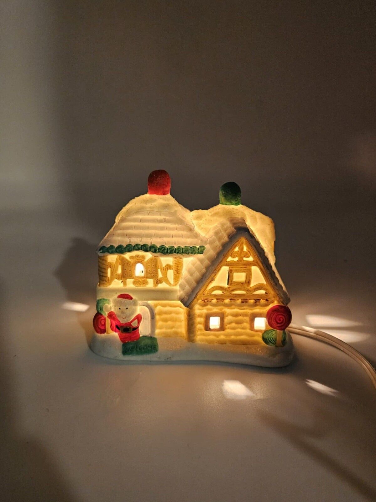 Vintage 1994 AVON Santa Town Ceramic Santa's House Village Works