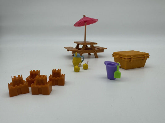 CUTE!! Tiny Doll Beach Set ~ Dollhouse Accessories