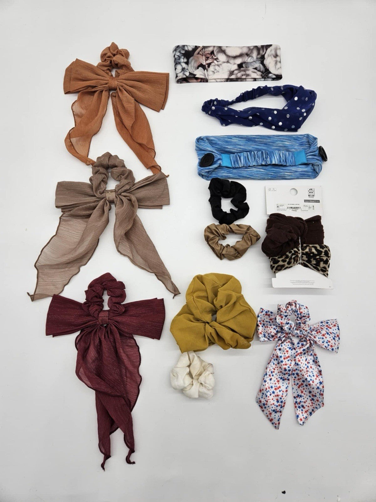 lot of 12 Colorful Hair Scrunchies & Accessories