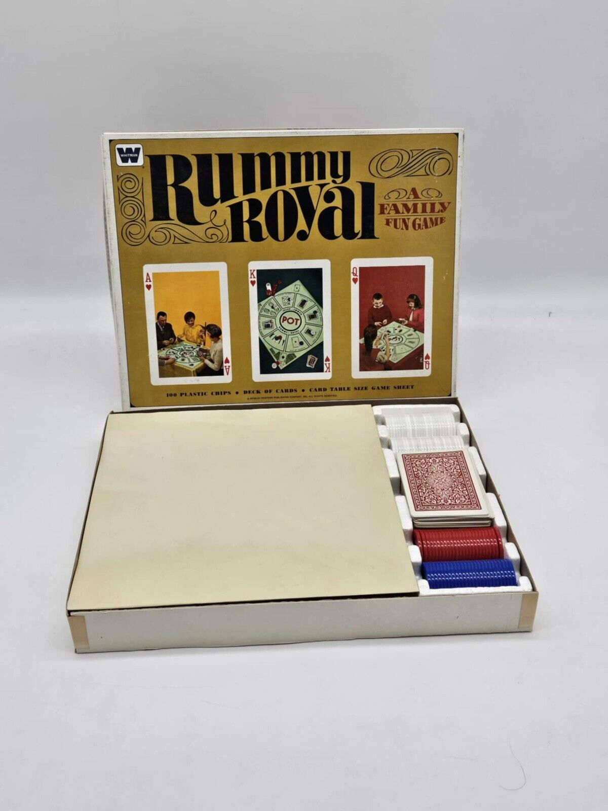 Vintage 1965 Rummy Royal Card Board Game Set Whitman 4804 Complete