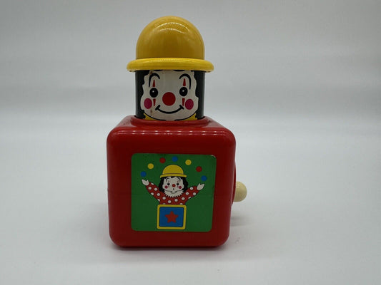 1981 Vintage Battat Clown Jack in the Box *Musical Hand Turn *Pop Up!