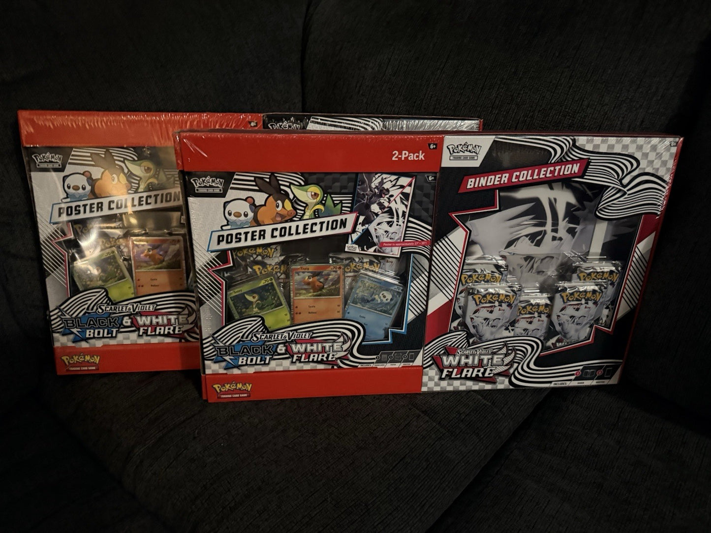 Pokémon TCG Black Bolt & White Flare Sam's Club Bundle Poster+Binder (Lot of 2)