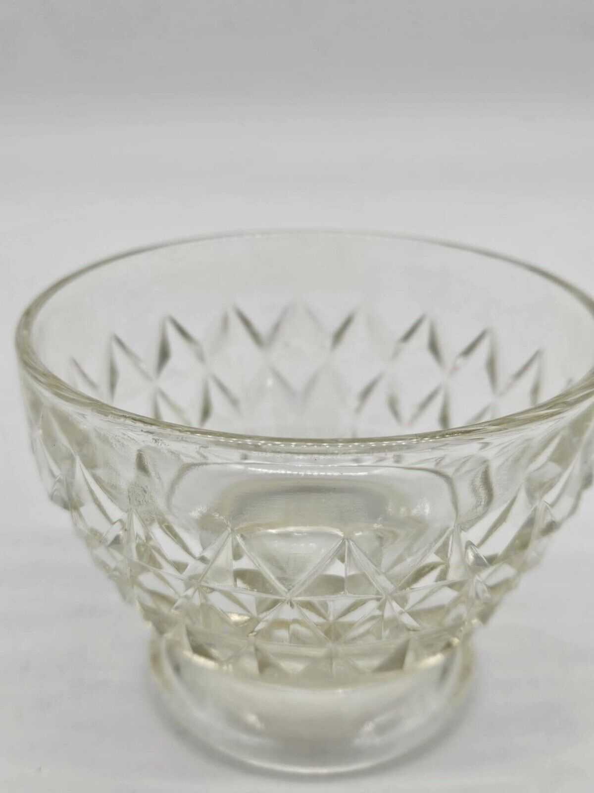 Vintage Diamond Pattern Glass Sugar Bowl