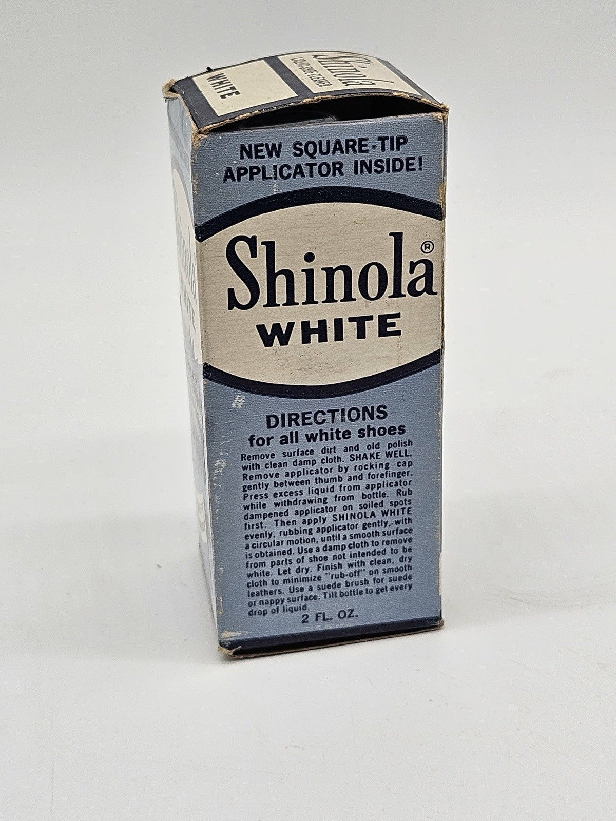 Vtg Shinola Liquid Shoe Cleaner White 2 Fl Oz With Original Box USA