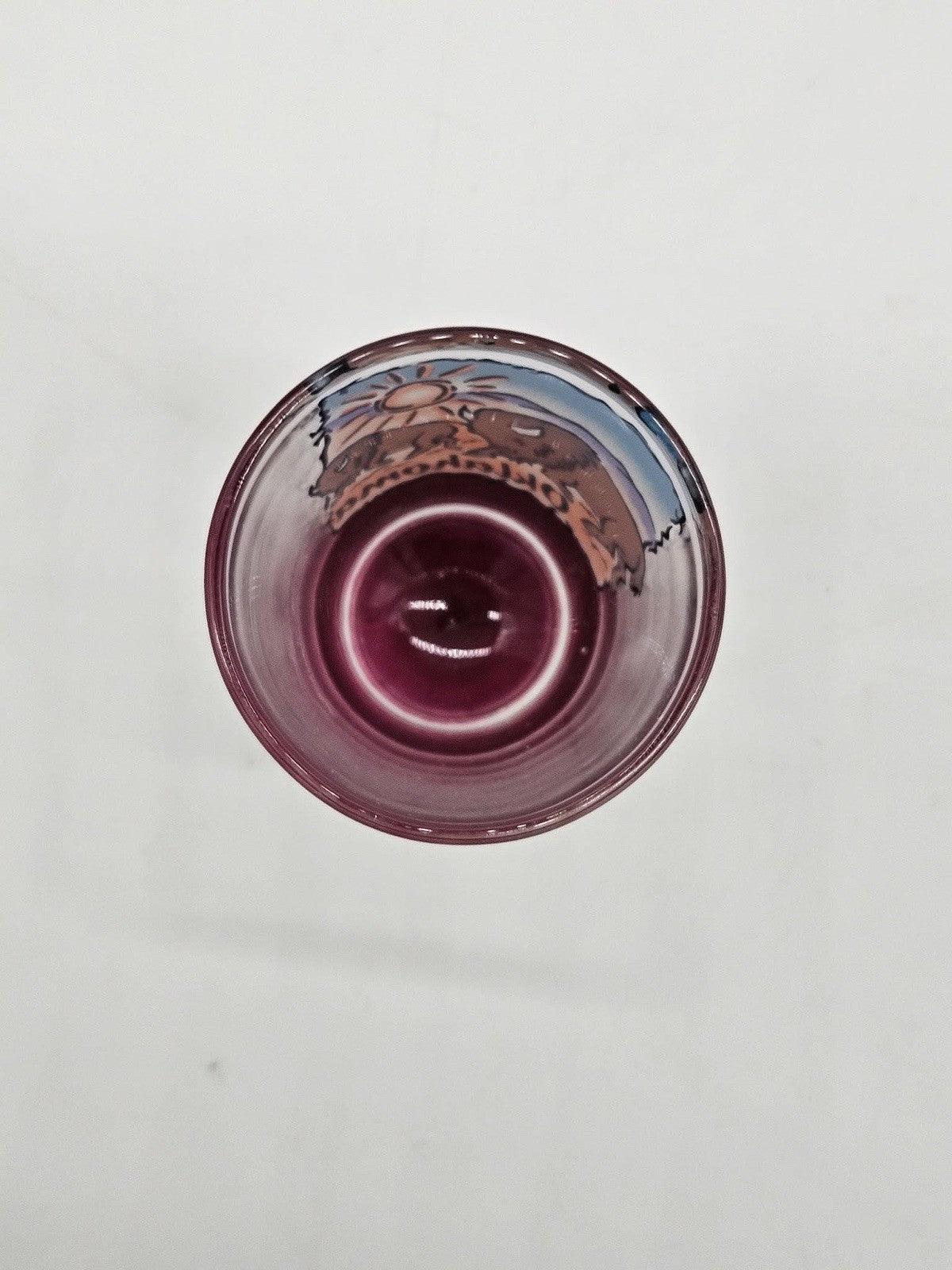 Oklahoma Bison Sunset Scenic Souvenir Shot Glass Purple Base