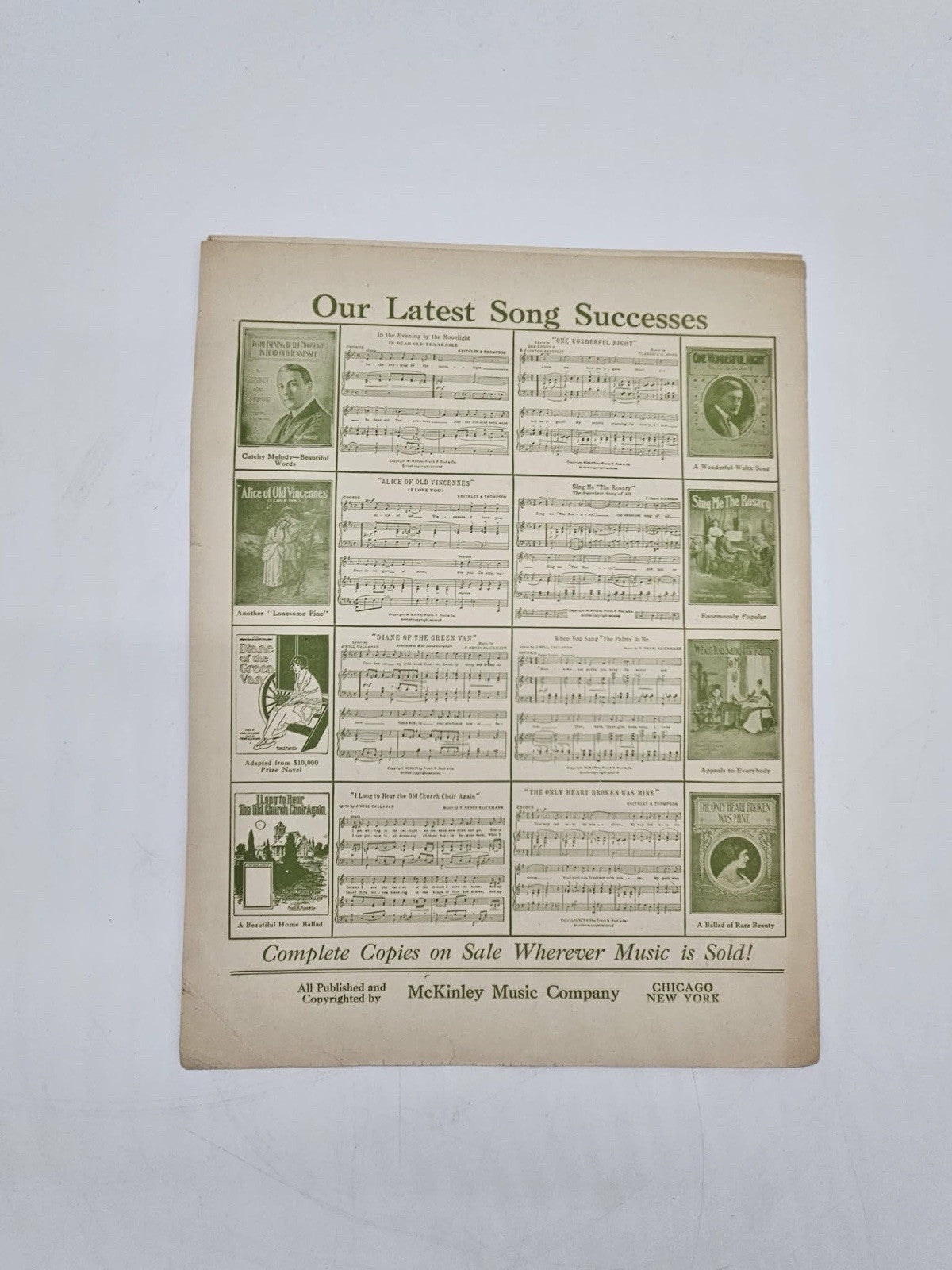 In an Old Garden..Bachelor's Button  Sheet Music 1907